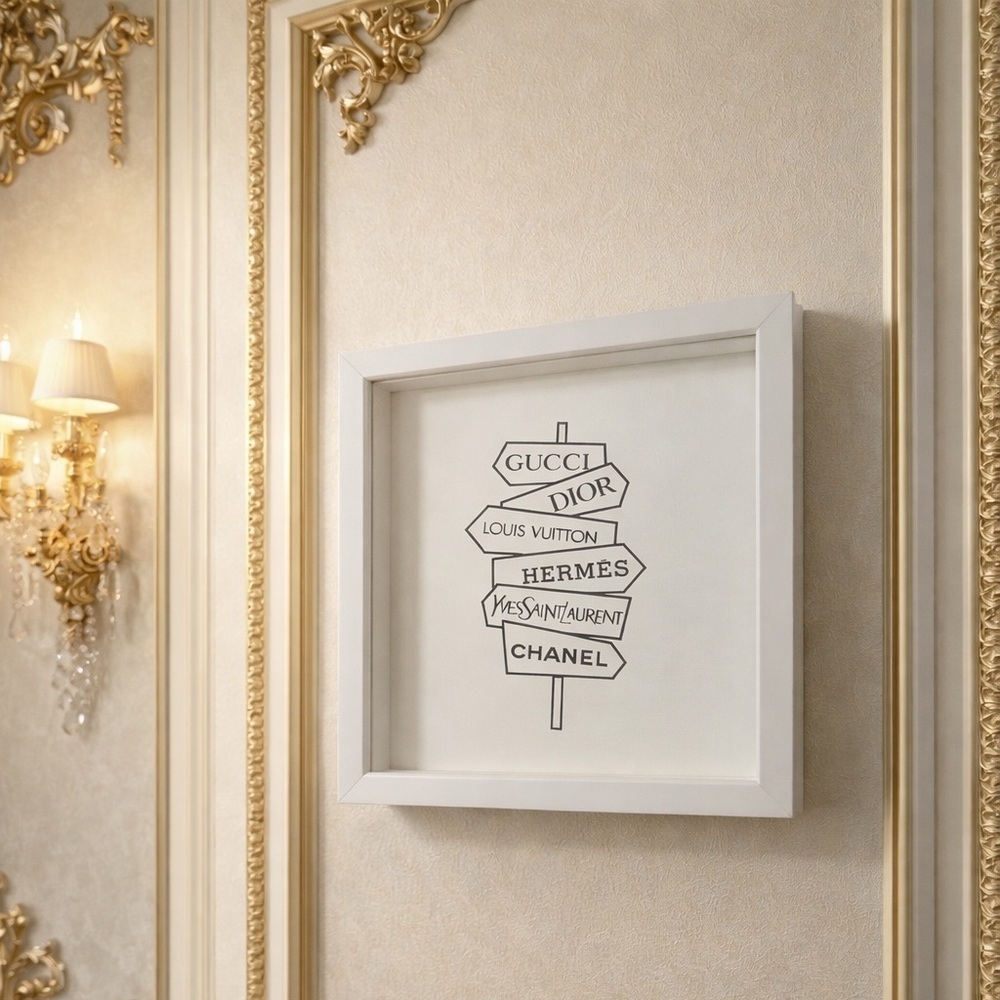 Designer Wall Art in White Frame